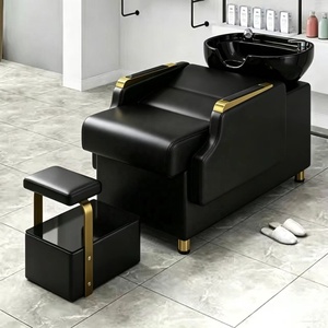Station de lavage de cheveux avec lit de massage, mobilier de salon de coiffure, fauteuil de lavage de cheveux avec bac - Product Image 1