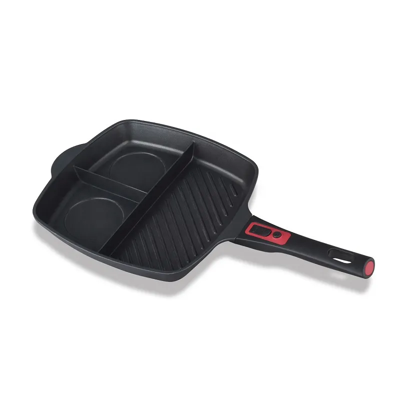 4 in 1 5 in 1 3 in 1 Nonstick Multi Grill Pan Cast Aluminum 28cm Multi Section Divided Frying Pan