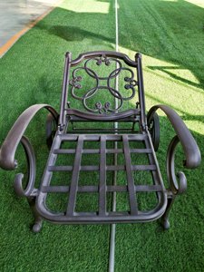 Chaise longue d'extérieur en aluminium moulé, prix <span class=keywords><strong>de</strong></span> liquidation, durable, résistante aux intempéries, inclinable, pour cour et terrasse - Product Image 2