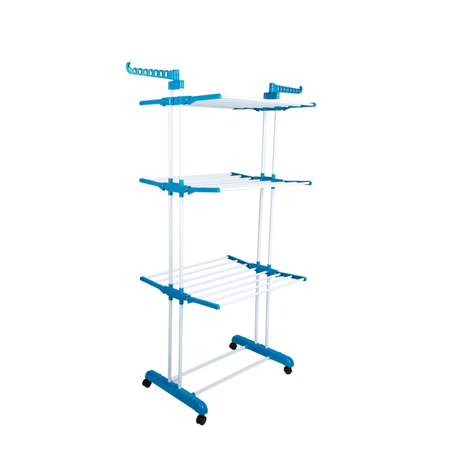 Clothes Garments Hanging Rustproof and Load-Bearing Dryer Metal Cloth Hanger Rack with Wheels