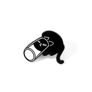 高品质金属礼品金属别针批发卡通液体猫胸针水杯里的猫可爱猫咪软珐琅别针 - Product Image 2