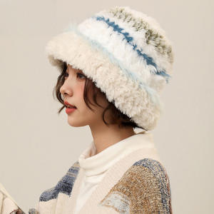 Gorro de Pescador de Invierno Informal para Mujer, Cálido, Grueso, de Punto, Adelgazante, de Felpa, para Cabezas Grandes, Disponible para Dropshipping - Product Image 3