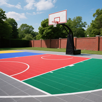 Dalles de sol de garage en plastique emboîtables antidérapantes et imperméables INOLP, nouveau design, pour terrains de basketball et de pickleball
