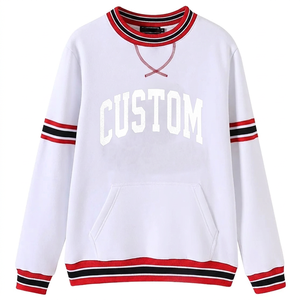Sudadera Unisex Blanca de Cuello Redondo para Universidad, Manga Larga, Informal, de Invierno, 100% Algodón, Felpa, Bordado Personalizado - Product Image 1