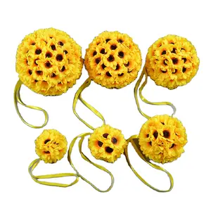 Wedding Artificial Silk Sunflower Kissing Ball Flower Pomander Bouquet Ball Home Decorative Balls