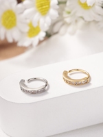Cincin hidung zirkonia kubik berlapis emas 14K wanita cincin hidung jalinan keperakan desain keabadian lingkaran hidung 8mm perhiasan tindik hidung trendi