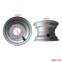 Nouvelle jante de roue en fer argenté de 110 mm à 3 trous pour motocross tout-terrain, VTT, quad, kart, mini-moto, accessoires de course