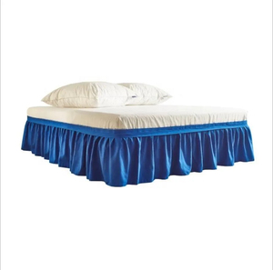 Jupe de lit classique unie en polyester lavable, avec volant anti-poussière, pour la décoration de chambre à coucher, design plissé élégant - Product Image 2