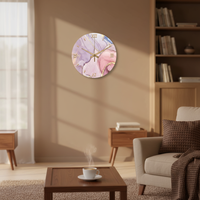 Horloge murale en marbre au design simple et luxueux, artisanat, mouvement à quartz, pour salon, horloge murale décorative