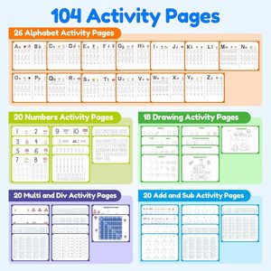 Lớn Tái Sử Dụng Ma Thuật Rãnh Viết Sách Thực Hành Cho Trẻ Em 3-8 Trẻ Em Mẫu Giáo Mầm Non Thư Pháp Máy Tính Xách Tay Số Thư - Product Image 3