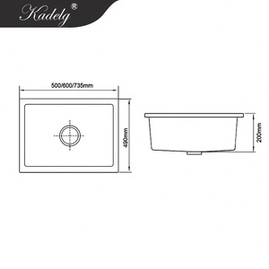Évier rectangulaire personnalisable <span class=keywords><strong>en</strong></span> granit de quartz composite blanc à un trou et anti-rayures pour la cuisine - Product Image 6