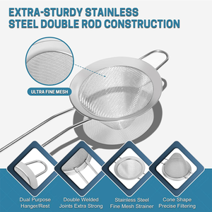 Premium-Qualität Werks <span class=keywords><strong>filter</strong></span> Cocktail Sieb Edelstahl Mesh Sieb Konische Lebensmittel Lose Tee <span class=keywords><strong>Filter</strong></span> Tee siebe - Product Image 3