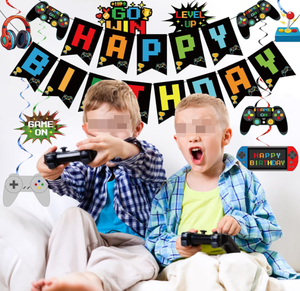 Guirnalda <span class=keywords><strong>de</strong></span> Papel con Diseño <span class=keywords><strong>de</strong></span> Videojuegos para Decoración <span class=keywords><strong>de</strong></span> Fiesta <span class=keywords><strong>de</strong></span> <span class=keywords><strong>Cumpleaños</strong></span>, Banderines, Serpentinas, Globos <span class=keywords><strong>de</strong></span> Panal para Niños y Hombres - Product Image 2