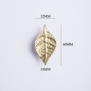 Golden Cabinet Knobs Leaf Shaped <strong>Chest</strong> Pulls Knob Unique <strong>Drawer</strong> <strong>Handle</strong> Solid Brass Decor Knobs Modern for Furniture C-3152 - Product Image 6