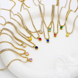 5mm redondo mayo Marzo Abril cumpleaños granate amatista aguamarina Esmeralda rubí peridoto zafiro collares de piedras preciosas - Product Image 2