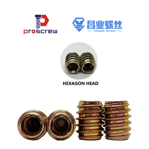 Đa-Đặc Điểm Kỹ Thuật Vàng M8 * 20Mm One-End Hexagon Chèn Nut Nhúng Đầy Đủ Chủ Đề Đồ Nội Thất Fastener