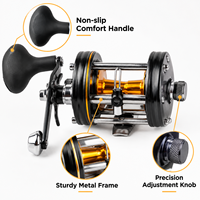 Moulinet de pêche à la traîne en aluminium CNC haute précision pour la pêche au jigging gros gibier, rapport de transmission 5.3:1, frein max 8kg, équipement de pêche