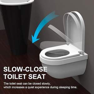 <span class=keywords><strong>Tapa</strong></span> de inodoro Tamaño <span class=keywords><strong>universal</strong></span> antibacteriano con función de liberación rápida Mecanismo de cierre suave Bisagra de acero inoxidable ajustable - Product Image 3