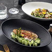 Assiette à dîner en céramique de luxe Offre Spéciale motif de poisson ovale vaisselle Senior Sense plat de nourriture occidentale