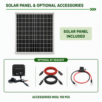 Kit Chargeur Solaire pour Bateau Marin 10W 20W 30W 12V Panneau Monocristallin avec Contrôleur Câble Personnalisé Étanche Plug & Play