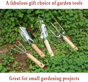 Juego de Herramientas de jardín de alta resistencia, Kit de herramientas de mano con mango de madera, 5 piezas, 4 piezas