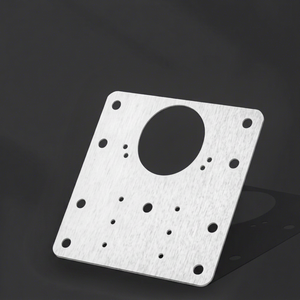 Plaque de réparation pour porte d'armoire en acier inoxydable argenté, 6 mm d'épaisseur, renfort durable à montage en surface pour fixation de charnière sur panneau latéral - Product Image 1