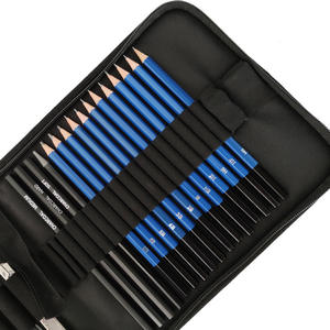 XinyiArt 33 pièces artistes crayons de charbon de bois croquis ensemble de crayons de <span class=keywords><strong>dessin</strong></span> Kit de croquis Kit de croquis dans un étui à fermeture éclair Portable pour <span class=keywords><strong>débutant</strong></span> - Product Image 6