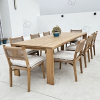 Mobilier de jardin personnalisé pour patio extérieur Mobilier d'extérieur pour hôtel Salle à manger et chaises en bois de teck