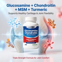 Glucosamine Chondroïtine avec MSM Curcuma 248 Capsules Triple Force Soutien Articulaire Flexibilité Mobilité OEM ODM