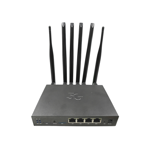 Ax3000 Industrial Grade OpenWRT MTK7981B 5G WiFi6 Router Dual-Band 2.4G/5.8G Outdoor Use 4 LAN Ports SIM Card Slot 6 External