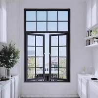 Ventana de aluminio duradera de alta calidad, diseño arqueado abatible personalizable, parrilla francesa para sala de estar, Villa, estilo abierto fijo
