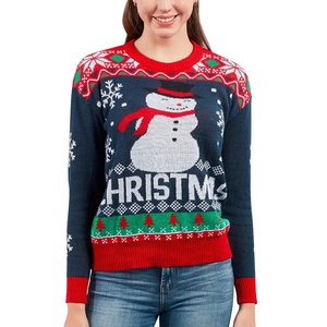 Luxury Crew Neck Jacquard Knit Ugly <strong>Christmas</strong> Women's <strong>Family</strong> <strong>Jumper</strong> Sweaters Long Sleeve Xmas <strong>Christmas</strong> <strong>Family</strong> Knitted Sweaters - Product Image 3