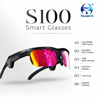 Gafas Inteligentes Inalámbricas S100 con Cámara de 13MP, Música, Llamadas, Control Táctil, Detección de Uso para Conducir, Viajar y Deportes al Aire Libre