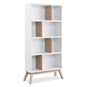 Gabinete Escritorio de pared de 3 niveles Oficina Kid & Revolve Estantería de esquina Estantería para niños Estantería de madera moderna sólida para niños - Product Image 1