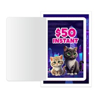 Tarjetas de Juego de la Suerte Personalizadas de Cat Lucky Card Factory, Impresión en Cartón/Cartón Dúplex, 1 Oportunidad, Diseño Gratuito, Boletos con Pestaña Desgarrable