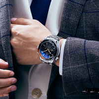 Drop-Ship Herren Automatische Armbanduhr aus Edelstahl, Wasserdicht, Sport-Chronograph, Skeleton, Luxus-Herrenuhr
