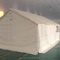 Tente d'urgence 4x6m 24 places quatre saisons, une chambre, type split, en coton, pour secours en cas de catastrophe, avec structure en acier galvanisé et toile Oxford 600D