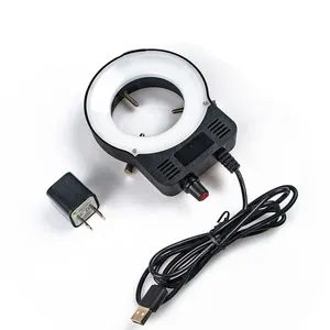 USB LED Ring Light illuminator 48 lampada industria monoculare binoculare trinoculare Stereo Video microscopio lente d'ingrandimento