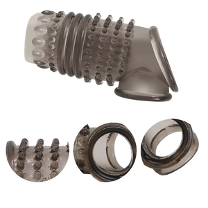 Transparentes High-End-Kondom für Männer mit Wolfs zähnen und Stachels chloss Ein <span class=keywords><strong>Premium</strong></span>-Vibrations spielzeug für männliche Sex für Erwachsene - Product Image 6