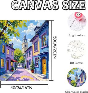 SONGWOO Kit de Peinture <span class=keywords><strong>sur</strong></span> <span class=keywords><strong>Toile</strong></span> Paysage Urbain pour Adultes, Décoration Murale DIY en Acrylique, Cadeau, <span class=keywords><strong>40x50</strong></span> CM - Product Image 4