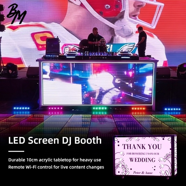 Professional Customized Led Dj Booth on Wheels with Bar Diy 2026 Wholesale Packs Setup 4x1m with Led Screen Fancy