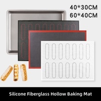 Tapis de cuisson en silicone et fibre de verre ajouré, résistant au lave-vaisselle et au four, compatible avec les aliments, pour la cuisson en gros de biscuits, feuilletés et éclairs