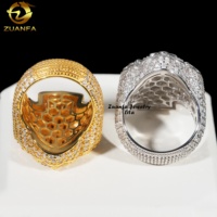 Vente en gros de bijoux de qualité supérieure en argent sterling 925 pour hommes, bague croix Hip Hop Moissanite