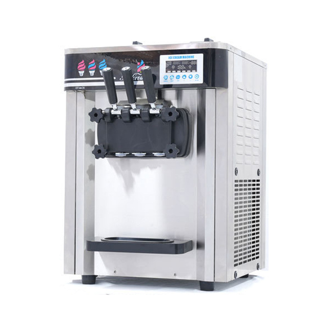 Commercial Soft Ice Cream Maker Stainless Steel 3 Flavors Ice Cream Machine for Milk-Based Treats