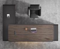 Bureau d'ordinateur moderne en MDF, grand mobilier en bois de luxe avec un design simple, table modulaire pour chef