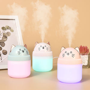 Humidificateur d'air mignon en forme de chat H2O Mini 220ml Diffuseur de parfum Refroidisseur d'air Petite taille Humidificateur d'air USB Lumière LED nocturne Prix bas - Product Image 1