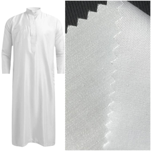 Trắng 80% polyester 20% Rayon TR suiting vải cho Muslin ăn mặc phù hợp với 150cm người đàn ông kandura thobe hàng hóa đã sẵn sàng trong kho - Product Image 2