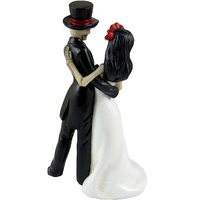 Statue de mariage vintage décorée à la main, squelette de danse, Figurine gothique pour Couple Halloween, décoration de la maison