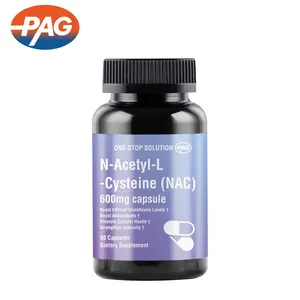 مكملات غذائية كبسولات Nac 600 مللي N-Acetyl-L-Cysteine كبسولات لدعم الأجهزة المناعية الكبيرة من الشركة المصنعة