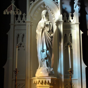 Estatua de la <span class=keywords><strong>Virgen</strong></span> María de Tamaño Real, Escultura de Santa María en Mármol Blanco, Figura Religiosa Católica de la Iglesia - Product Image 4